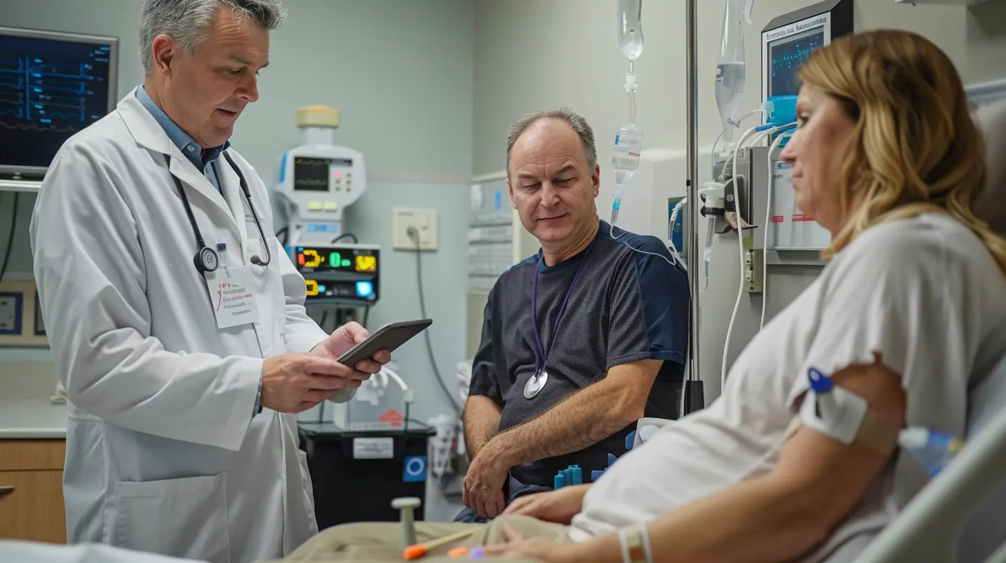 doctor monitors patient's vitals in a medical detox setting
