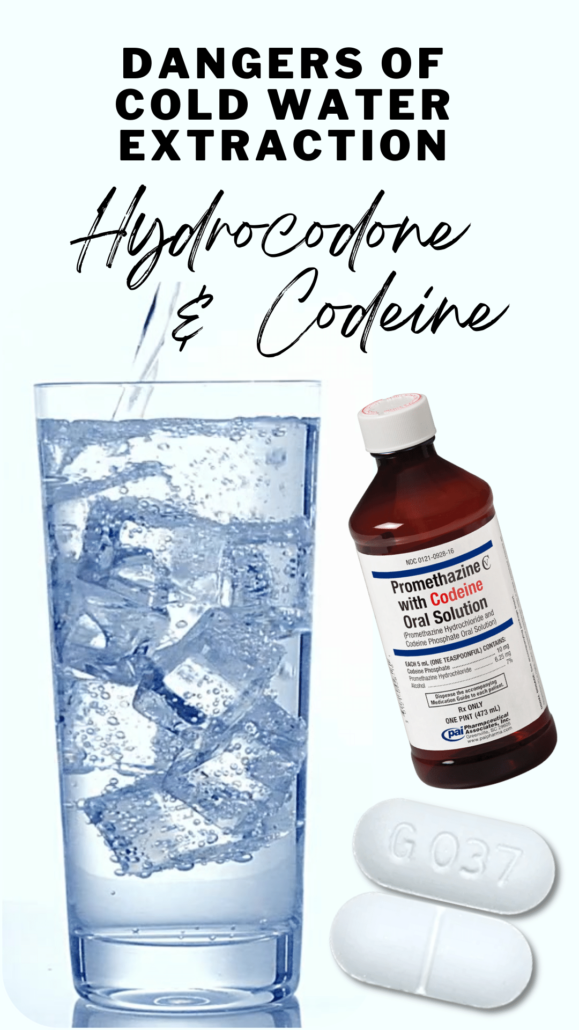 Cold water extraction is often used with codeine/paracetamol, hydrocodone/paracetamol, and oxycodone/paracetamol medications.