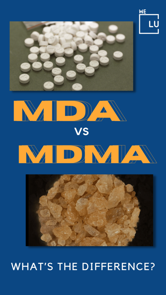 MDA versus MDMA. Both drugs are dangerous because they can be addictive.