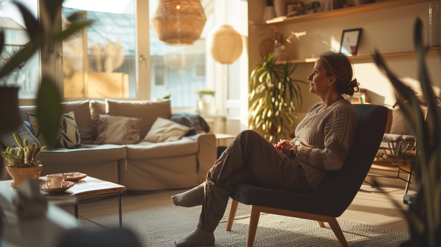 patient in a serene detox facility, receiving support in a healing environment