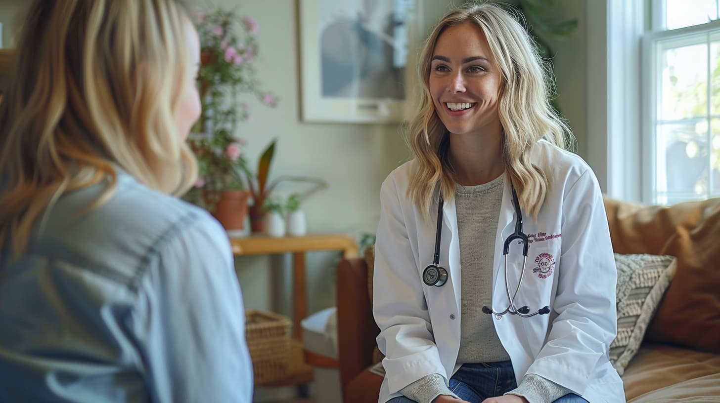 doctor in white uniform discusses treatment with patient