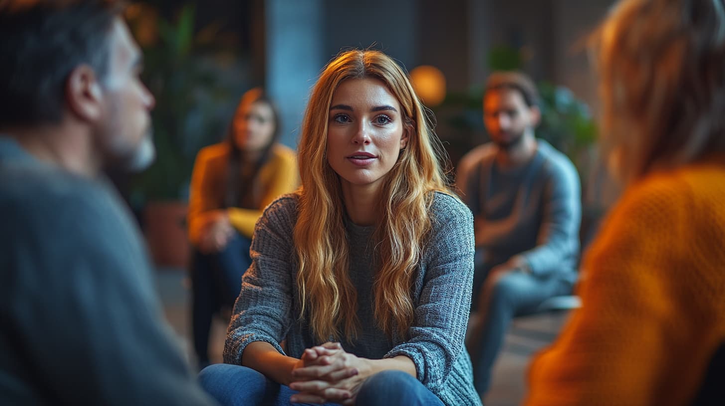family in group therapy supports long-term addiction recovery