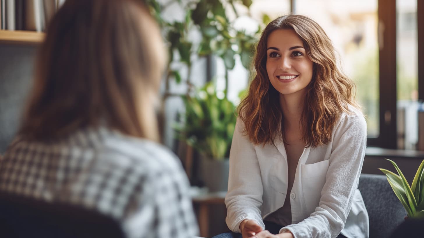 female doctor explains emdr benefits to patient