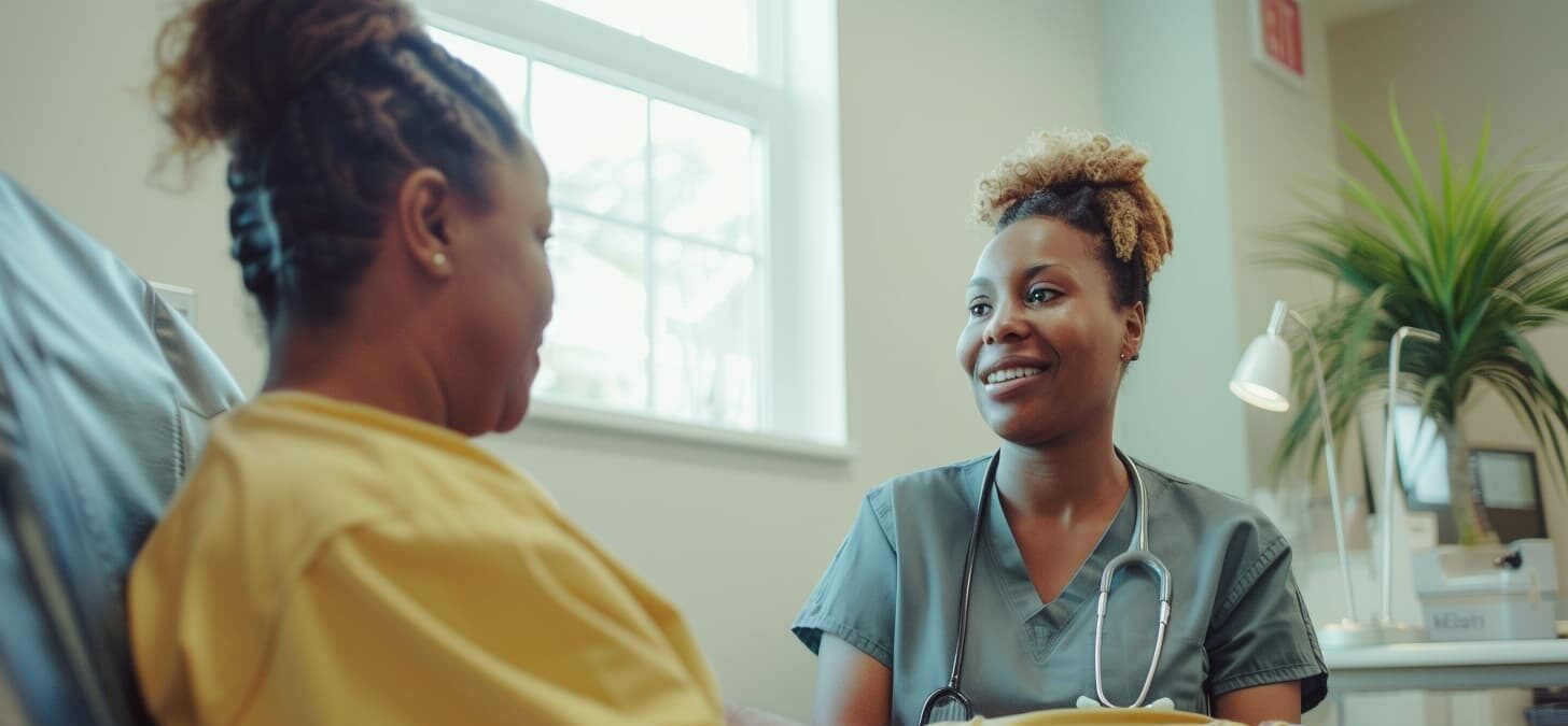 medical professional helping a patient with hallucinogen addiction