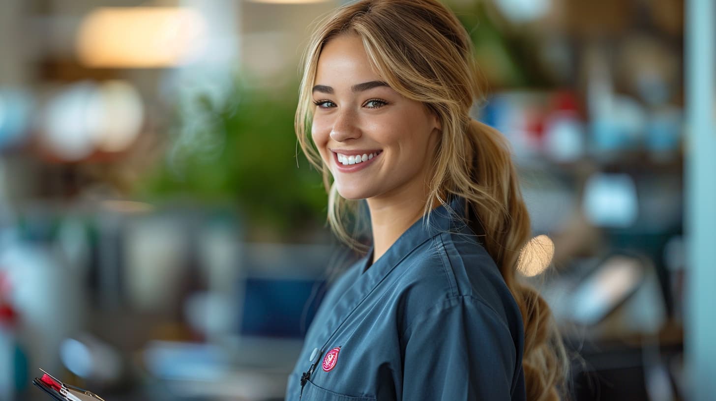 smiling therapist in a recreational treatment facility