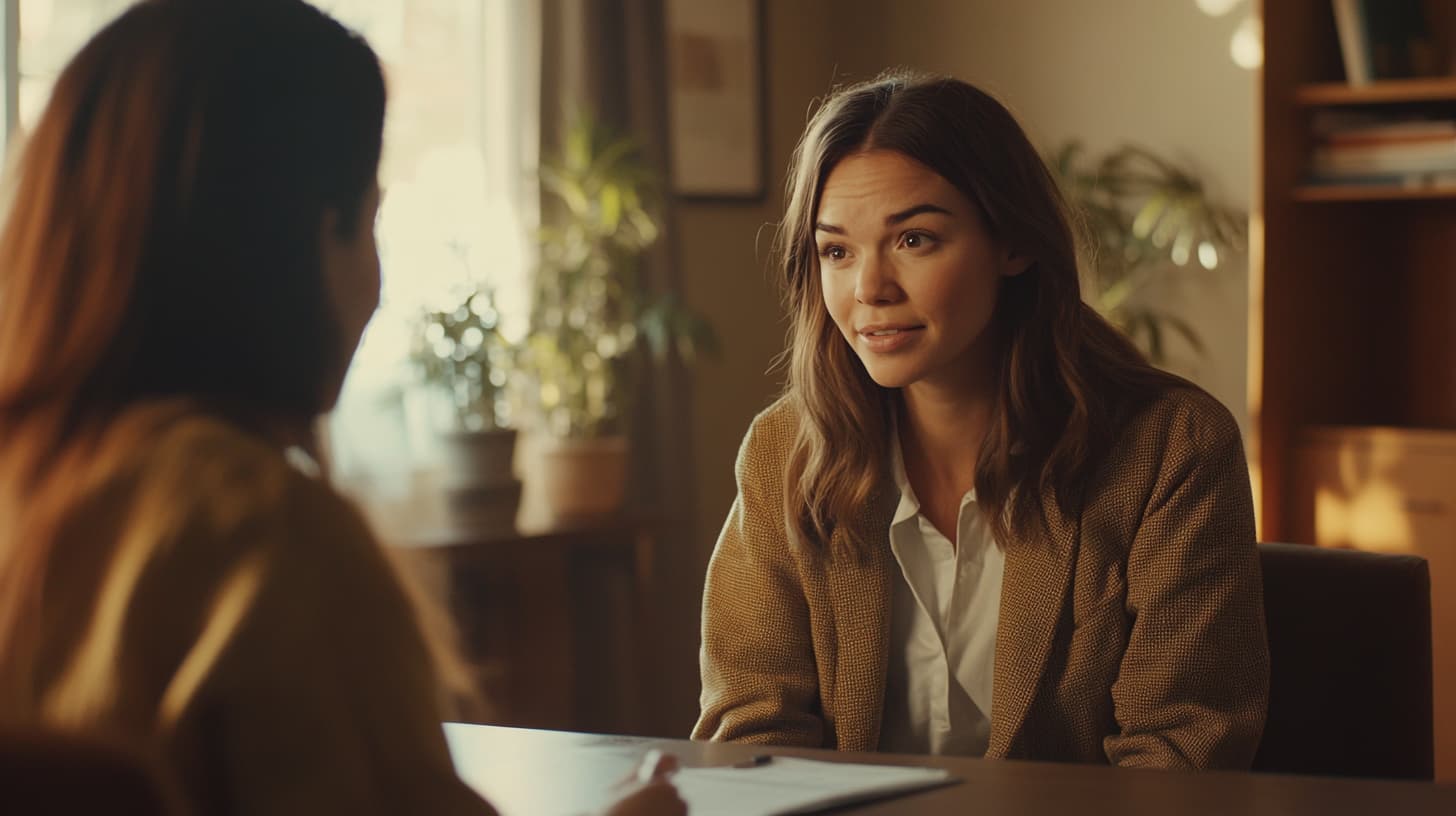 therapist and patient discuss whether emdr is the right treatment