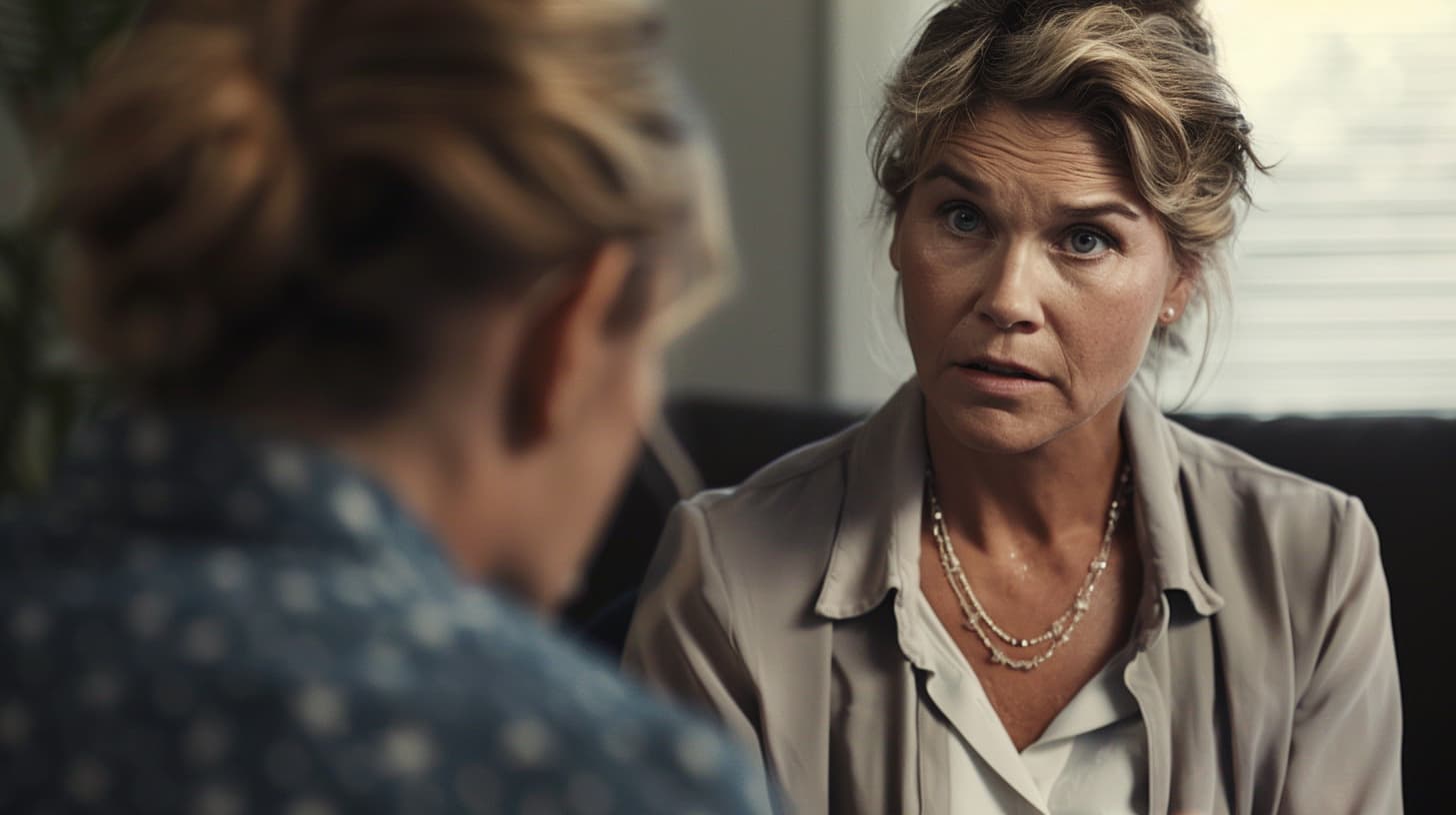 two women discussing employment screening in a meeting