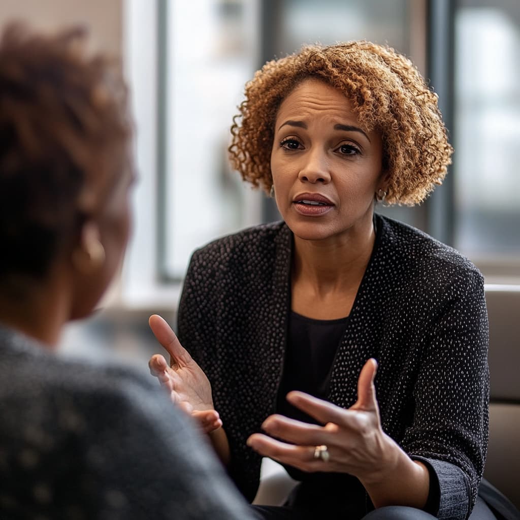women in cbt therapy session on a couch